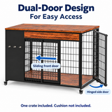 Sliding front and hinged side door illustrated; cushion not included