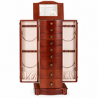 AI-edited packshot of Classic Jewelry Armoire on white with open side doors and mirrored lid