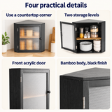OHMM gallery v2 10 / 3 / four practical details — CORNER BREAD Box with Acrylic Door, Bamboo, Double-Layer