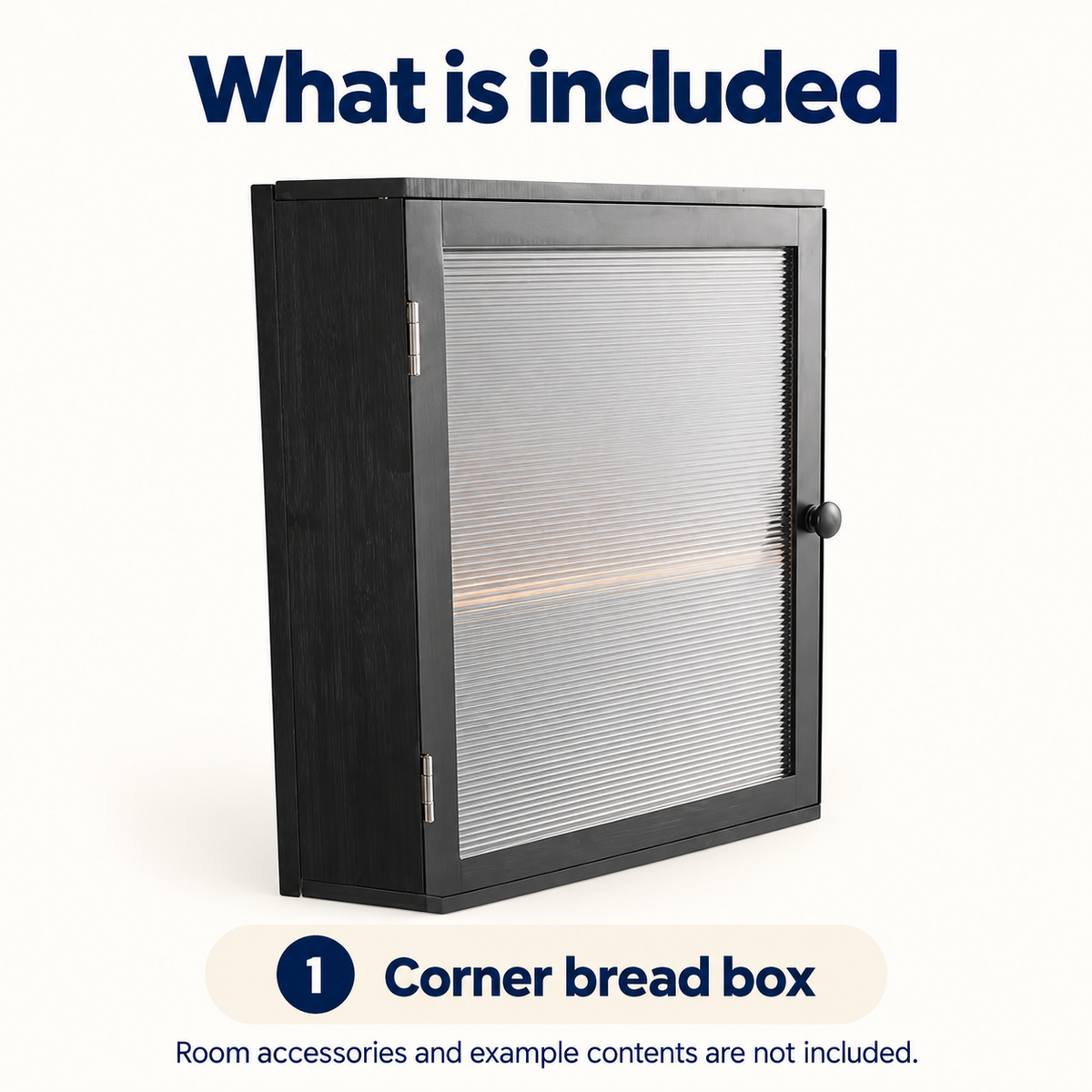 OHMM gallery v2 10 / 5 / package contents — CORNER BREAD Box with Acrylic Door, Bamboo, Double-Layer