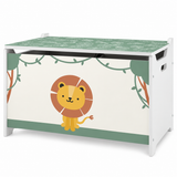 OHMM gallery v2 11 / 2 / white product-only packshot — TOY STORAGE Chest with Lid and Handles, Green Lion Design