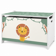 OHMM gallery v2 11 / 2 / white product-only packshot — TOY STORAGE Chest with Lid and Handles, Green Lion Design