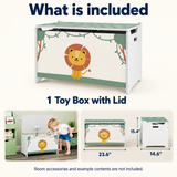 OHMM gallery v2 11 / 5 / package contents — TOY STORAGE Chest with Lid and Handles, Green Lion Design