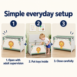 OHMM gallery v2 11 / 6 / everyday setup — TOY STORAGE Chest with Lid and Handles, Green Lion Design