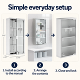 OHMM gallery v2 12 / 6 / everyday setup — LOCKABLE MEDICINE Cabinet, 12" x 24", 4 Tier, Stainless Steel