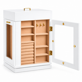 OHMM gallery v2 13 / 2 / white product-only packshot — ROTATING JEWELRY Organizer with Magnetic Door, White