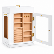 OHMM gallery v2 13 / 2 / white product-only packshot — ROTATING JEWELRY Organizer with Magnetic Door, White