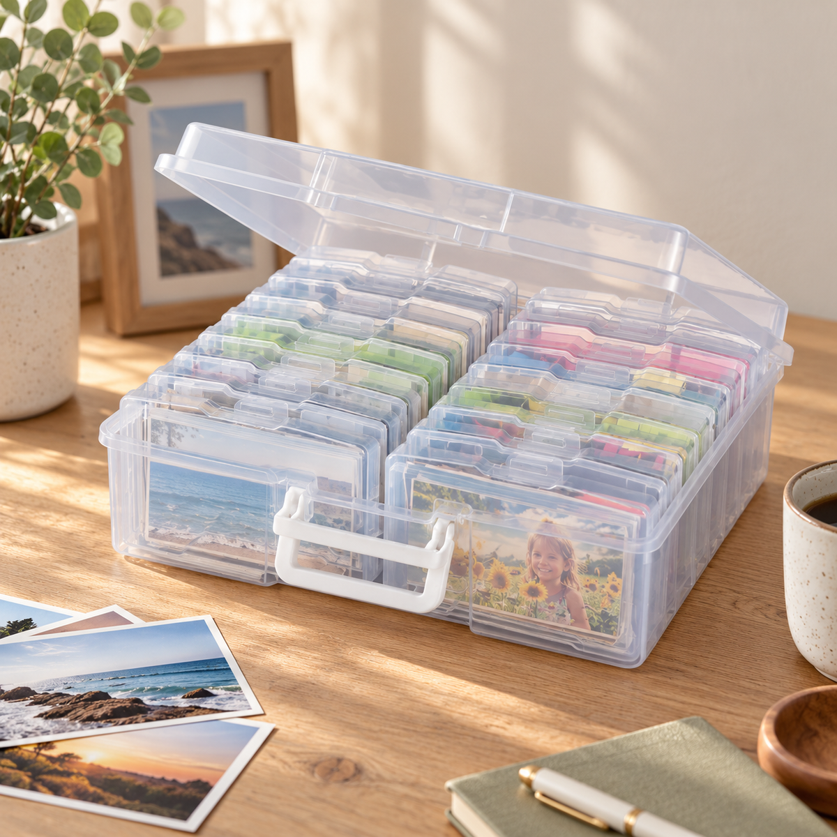 OHMM gallery v2 14 / 1 / lifestyle — 4" X 6" Photo Storage Box with Handle and 16 Inner Cases