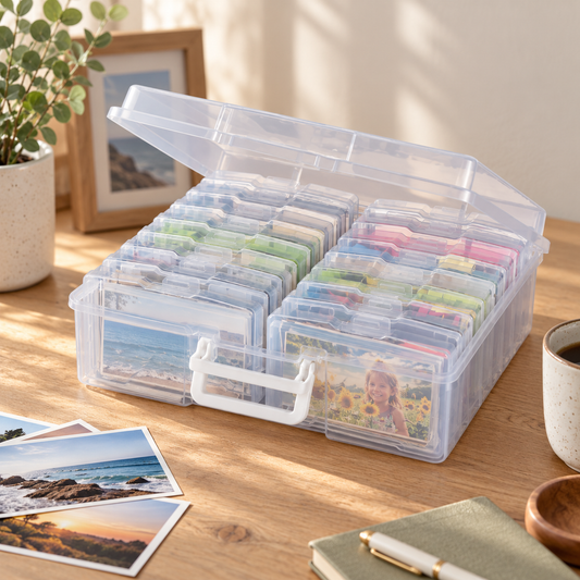 OHMM gallery v2 14 / 1 / lifestyle — 4" X 6" Photo Storage Box with Handle and 16 Inner Cases