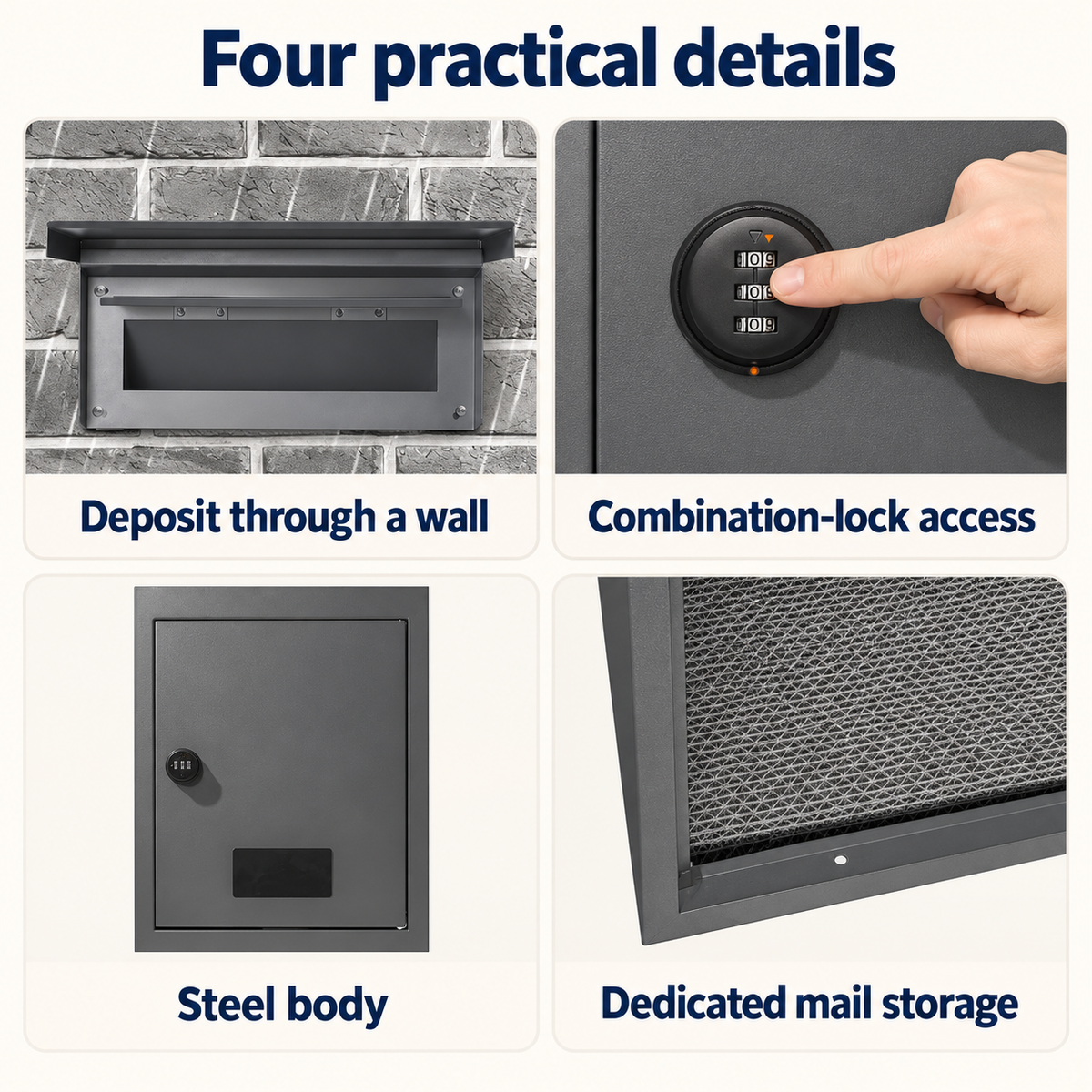 OHMM gallery v2 15 / 3 / four practical details — STEEL THROUGH-THE-WALL Mail Drop Box