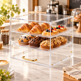 OHMM gallery v2 16 / 1 / lifestyle — BAKERY DISPLAY Case, 2-Level Clear Acrylic with Flip-Up Door