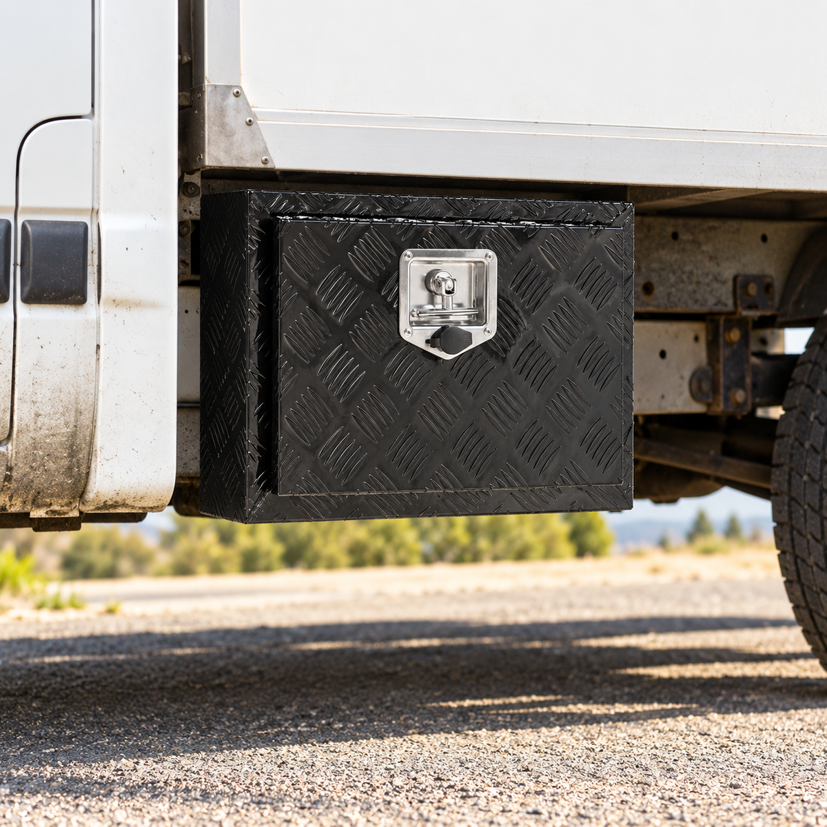 OHMM gallery v2 17 / 1 / lifestyle — 18 X 12 x 14 Inch Aluminum Underbody Truck Box with Lock