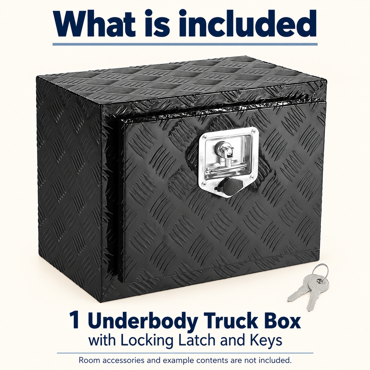 OHMM gallery v2 17 / 5 / package contents — 18 X 12 x 14 Inch Aluminum Underbody Truck Box with Lock
