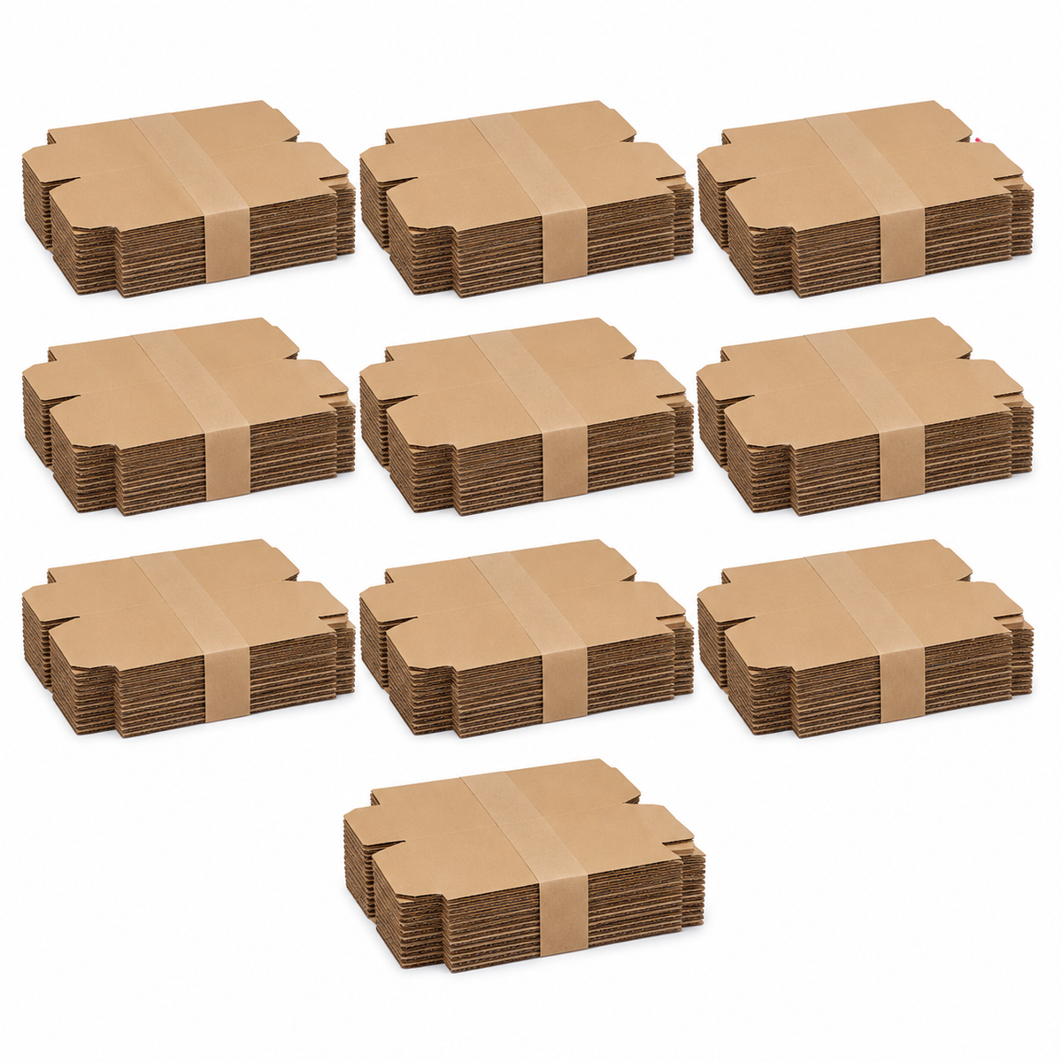 OHMM gallery v2 18 / 2 / white product-only packshot — 100 PACK 8 x 8 x 4 Inch Brown Corrugated Shipping Boxes