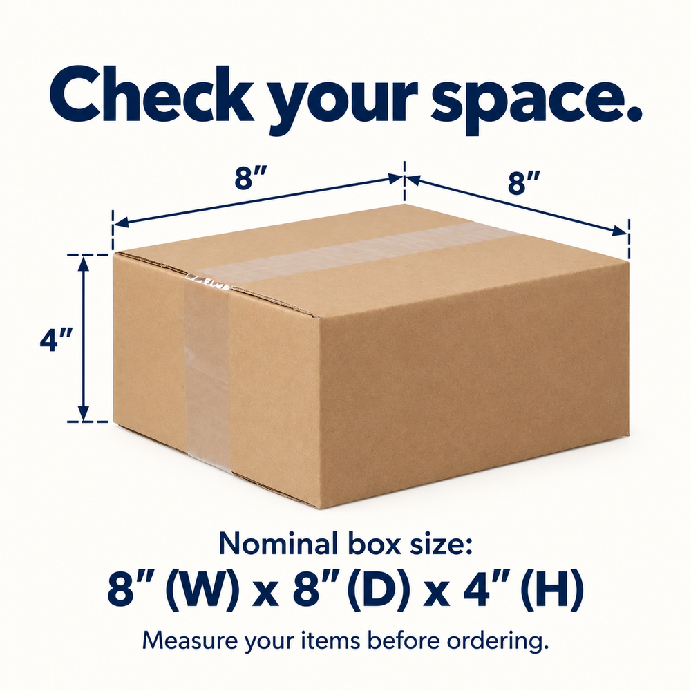 OHMM gallery v2 18 / 4 / fit and details — 100 PACK 8 x 8 x 4 Inch Brown Corrugated Shipping Boxes