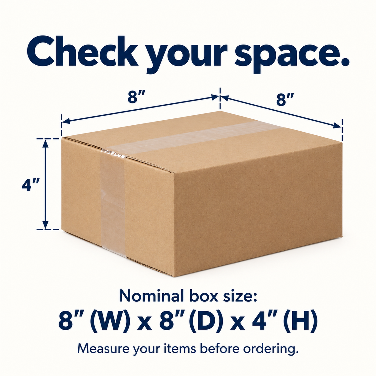 OHMM gallery v2 18 / 4 / fit and details — 100 PACK 8 x 8 x 4 Inch Brown Corrugated Shipping Boxes