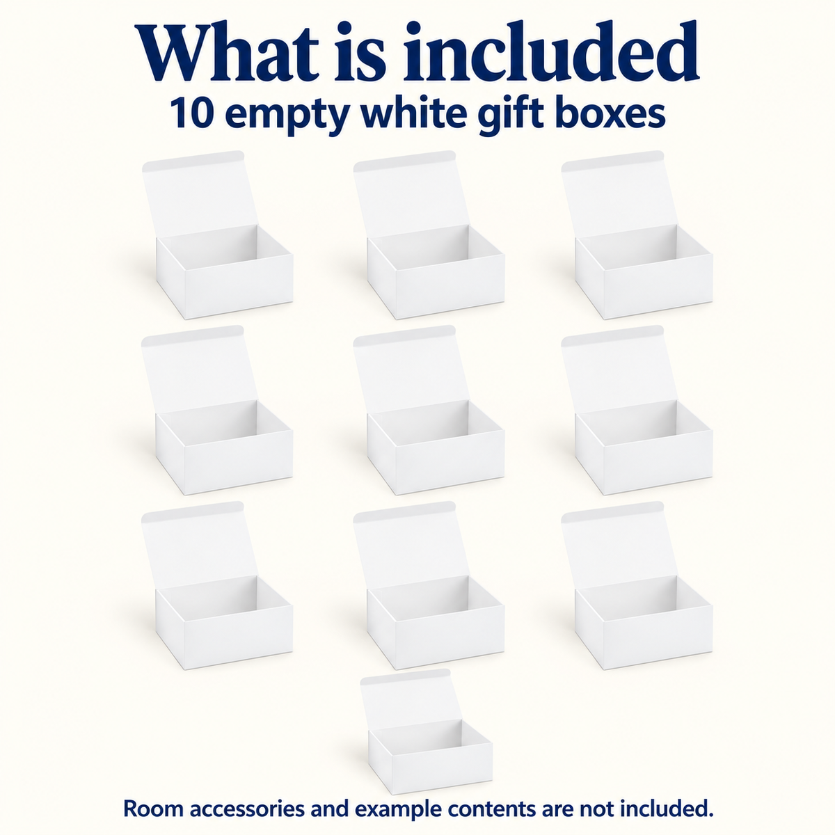 OHMM gallery v2 19 / 5 / package contents — 10 PACK White Gift Boxes with Lids