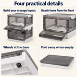 OHMM gallery v2 2 / 3 / four practical details — 2 PACK Foldable Storage Bins with Doors and Wheels