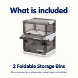 OHMM gallery v2 2 / 5 / package contents — 2 PACK Foldable Storage Bins with Doors and Wheels