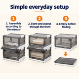 OHMM gallery v2 2 / 6 / everyday setup — 2 PACK Foldable Storage Bins with Doors and Wheels