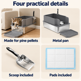 OHMM gallery v2 3 / 3 / four practical details — STAINLESS STEEL Sifting Litter Box for Pine Pellets