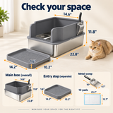 OHMM gallery v2 3 / 4 / fit and details — STAINLESS STEEL Sifting Litter Box for Pine Pellets