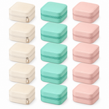 OHMM gallery v2 4 / 2 / white product-only packshot — MINI PU Leather Travel Jewelry Boxes, 15-Pack