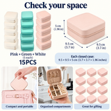 OHMM gallery v2 4 / 4 / fit and details — MINI PU Leather Travel Jewelry Boxes, 15-Pack