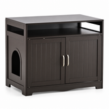 OHMM gallery v2 7 / 2 / white product-only packshot — TWO-DOOR LITTER Box Enclosure, Espresso