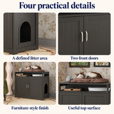 OHMM gallery v2 7 / 3 / four practical details — TWO-DOOR LITTER Box Enclosure, Espresso
