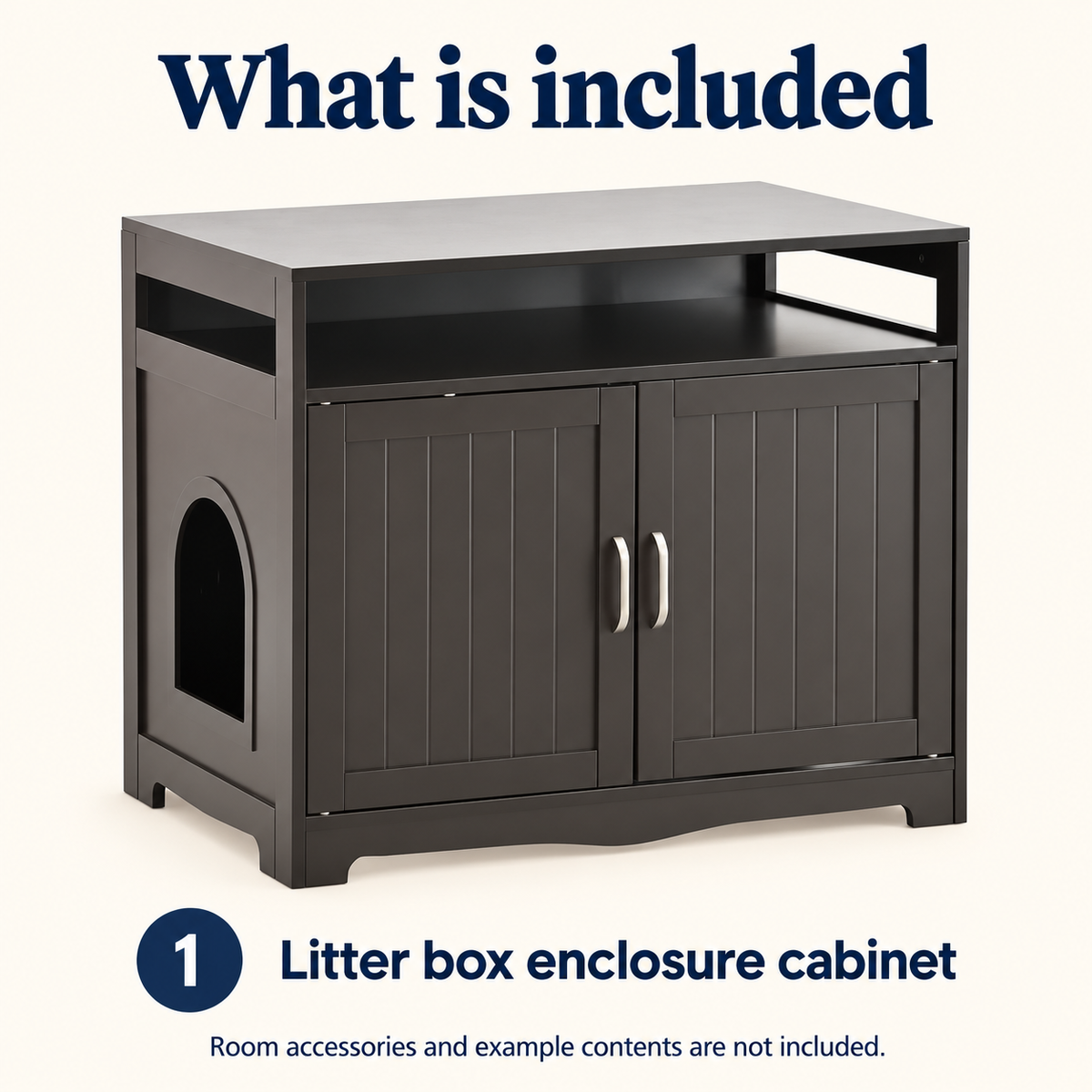 OHMM gallery v2 7 / 5 / package contents — TWO-DOOR LITTER Box Enclosure, Espresso
