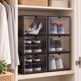 OHMM gallery v2 9 / 1 / lifestyle — SET OF 6 Clear Stackable Shoe Boxes with Magnetic Doors