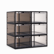 OHMM gallery v2 9 / 2 / white product-only packshot — SET OF 6 Clear Stackable Shoe Boxes with Magnetic Doors