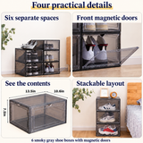 OHMM gallery v2 9 / 3 / four practical details — SET OF 6 Clear Stackable Shoe Boxes with Magnetic Doors
