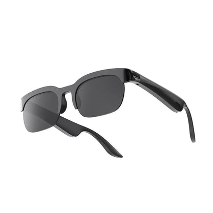 Black XG89 camera-free smart glasses on a white background