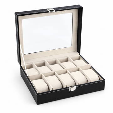 watch white of black watch box ten compartments on white
