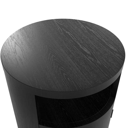 Black bedside cabinet