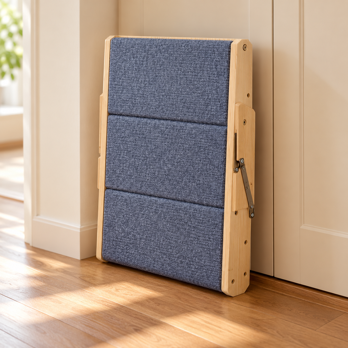 Foldaway Pet Steps — story action; illustrative room styling, props not included