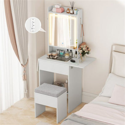 Expandable Makeup Vanity 19.5 to 37 Inch with Charging Station view 6