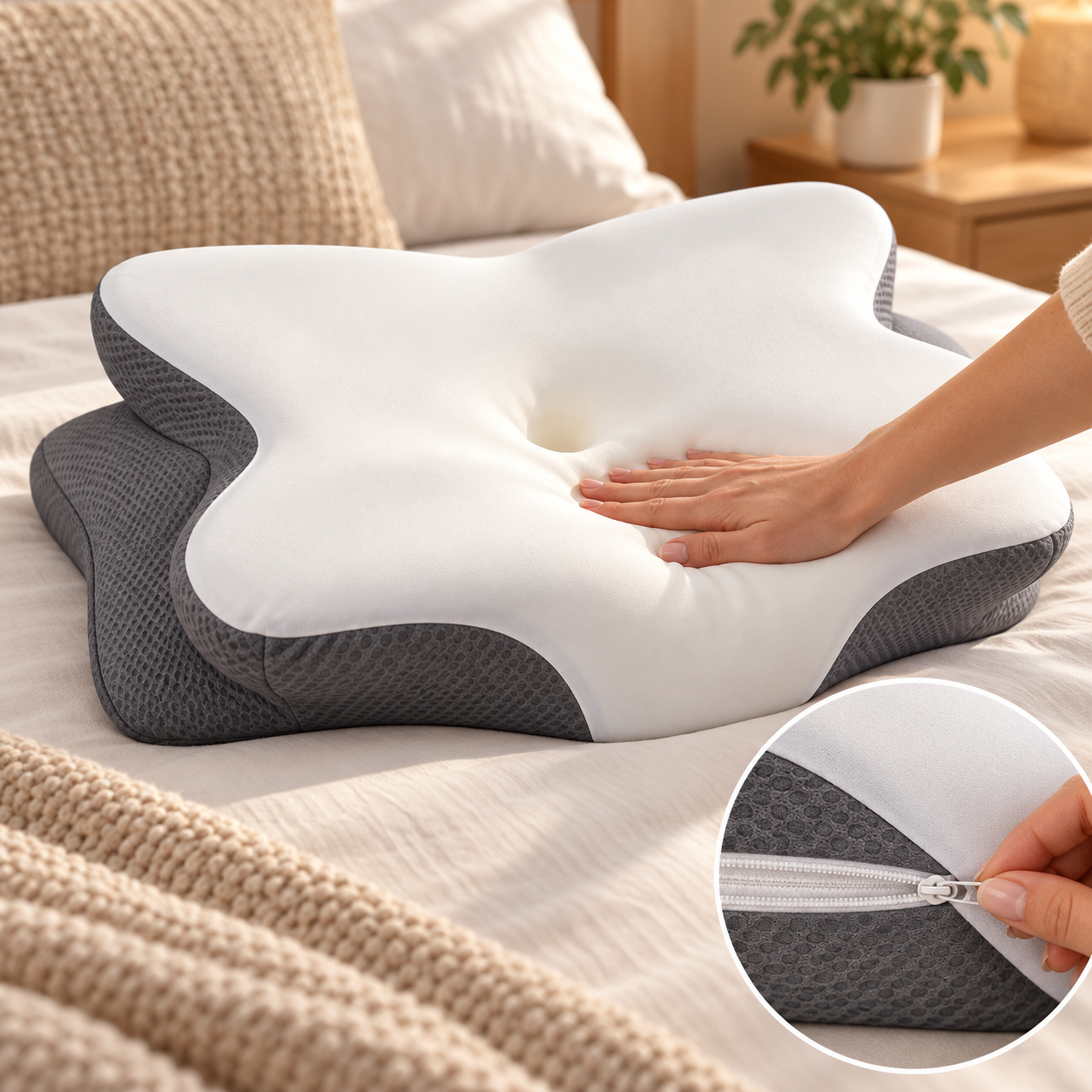 Feel the foam. Remove the cover.