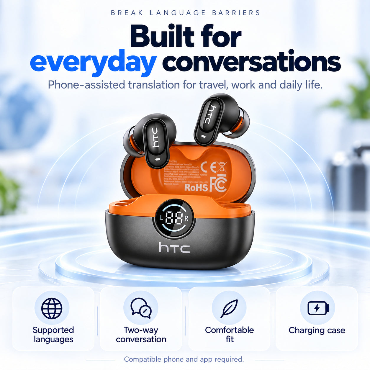 Built for everyday conversations with HTC NE79 earbuds