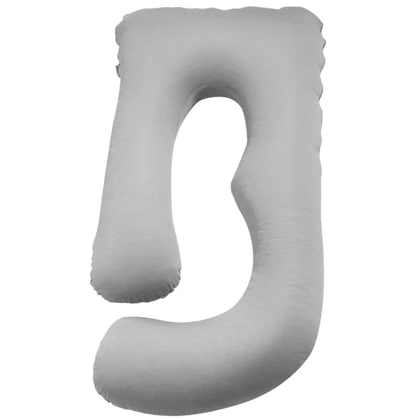 Gray G-shaped pregnancy body pillow